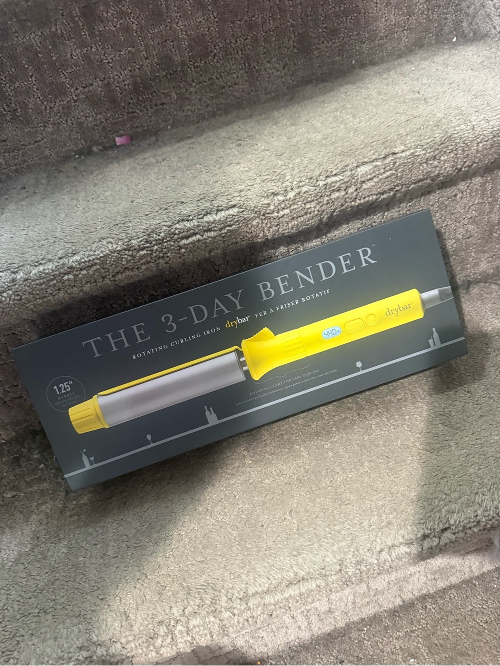 Drybar Yellow Rotating Curling Iron with Silver Barrel